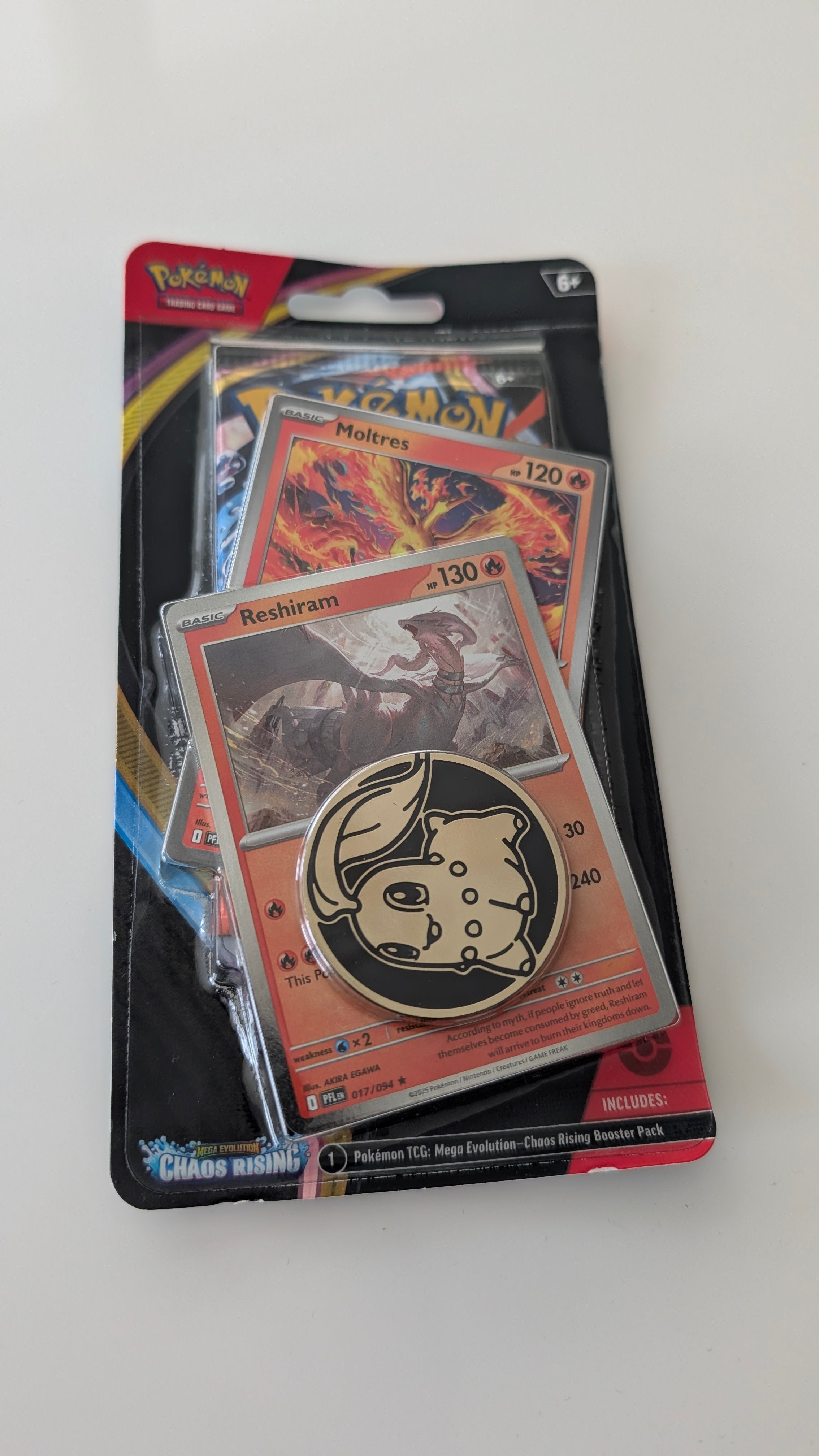 Chaos Rising Premium Checklane Blister [Reshiram Cosmic Holo] - ME04: Chaos Rising (CRI)