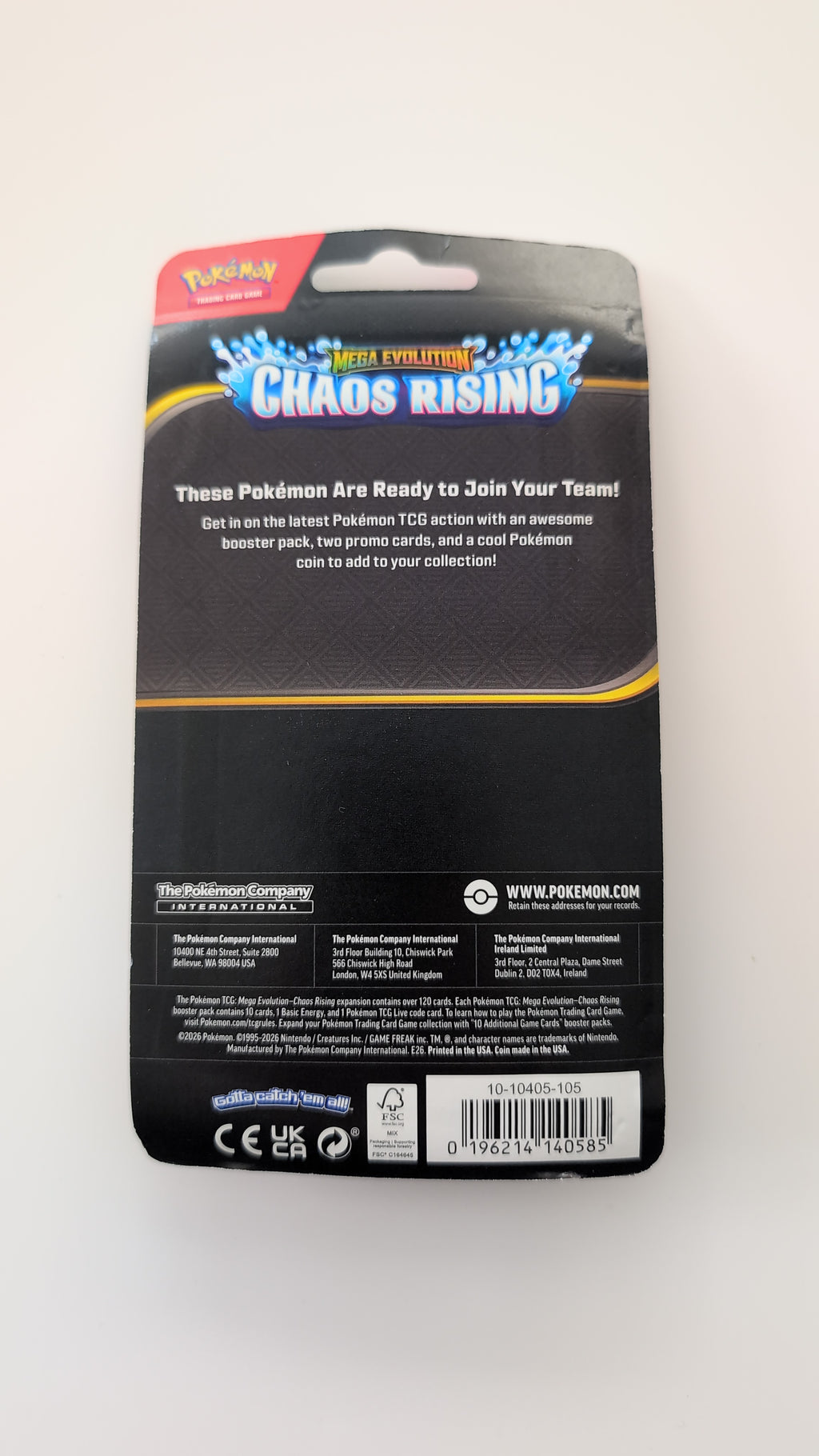 Chaos Rising Premium Checklane Blister [Reshiram Cosmic Holo] - ME04: Chaos Rising (CRI)