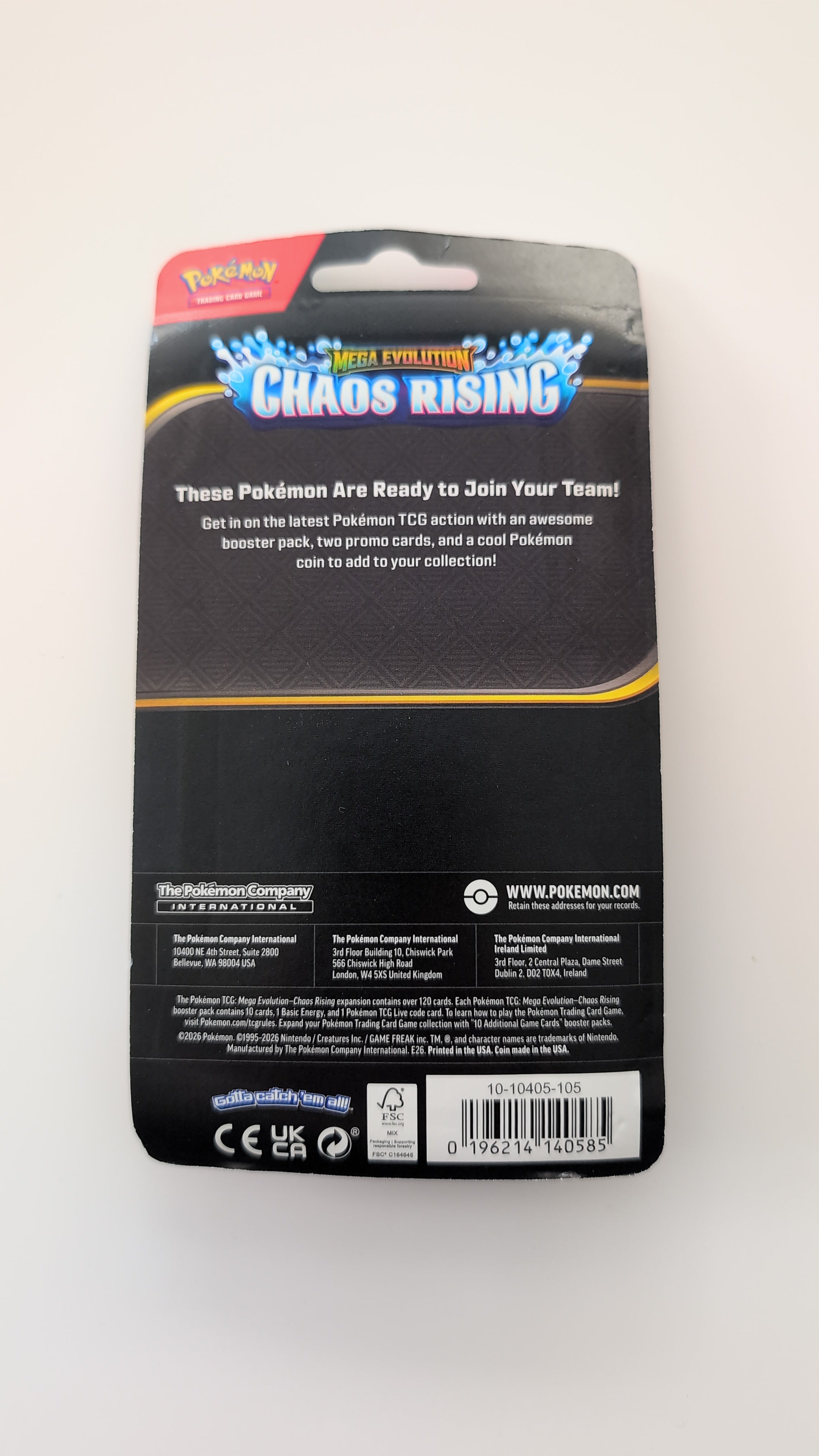 Chaos Rising Premium Checklane Blister [Reshiram Cosmic Holo] - ME04: Chaos Rising (CRI)